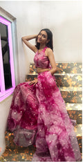 Blush Bow Scallop Lehenga Set
